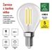 LED žiarovka Filament Mini Globe A CLASS/ E14 / 3,8 W (60 W) / 806 lm / Neutrálna biela