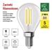 LED žiarovka Filament Mini Globe A CLASS / E14 / 3,8 W (60 W) / 806 lm / teplá biela