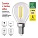 LED žiarovka Filament Mini Globe A CLASS / E14 / 3,8 W (60 W) / 806 lm / teplá biela