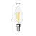 LED žiarovka Filament sviečka A CLASS/ E14 / 3,8 W (60 W) / 806 lm / neutrálna biela