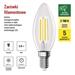 LED žiarovka Filament sviečka A CLASS/ E14 / 3,8 W (60 W) / 806 lm / Teplá biela