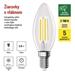 LED žiarovka Filament sviečka A CLASS/ E14 / 3,8 W (60 W) / 806 lm / Teplá biela