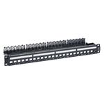 Legrand LINKEO-C 19" modulárny patch panel 24port 1U pre UTP i STP keystony, vyväzovacia lišta kov, čierny 632850