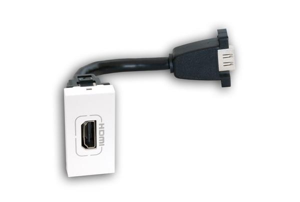 Розетка hdmi legrand mosaic оборудована шнуром 15см тип а 1 модуль черная