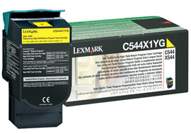 Lexmark originál toner C544X1YG, yellow, 4000str., return, extra high capacity, Lexmark X544x