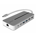 Lindy Dokovacia Stanica USB 3.1 Typ C, 2xHDMI (Dual Display), 2xUSB 3.0, Gigabit LAN, (PD 3.0 100W), 0.25m L43360