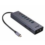 Lindy Dokovacia Stanica USB 3.1 Typ C, 2xHDMI (Dual Display), 5xUSB A 2x USB C, LAN, (PD 3.0 100W), 0.22m L43373