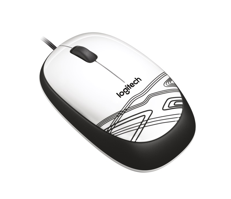 Logitech M105 - Myš - optický - kabelové - USB - bílá 910-002944