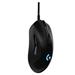 Logitech myš Gaming G403 Hero - 6 tlačítek/podsvícená/drátová/100 - 16 000 DPI/černá 910-005632