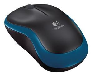 Logitech Myš M185, 1000DPI, 2.4 [GHz], optická, 2tl., 1 koliesko, bezdrôtová, modrá, 1 ks AA, k notebooku, un 910-002239