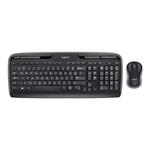 Logitech Wireless Combo MK330 - Klávesnice a sada myši - bezdrátový - 2.4 GHz - ruština - černá 920-003995