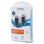 MANHATTAN DisplayPort Monitor Cable, DisplayPort Male / DisplayPort Male, 2 m, Black 393799