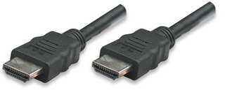 Manhattan kábel, AV, HDMI /w Ethernet(1.4), M/M, 10m, čierny, plast 323246