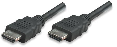 Manhattan kábel, AV, HDMI /w Ethernet(1.4), M/M, 2m, čierny, plast