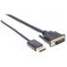 MANHATTAN kabel DisplayPort 1.2a Male to DVI-D 24+1 Male, 3 m, černý 152136