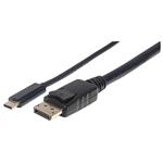 Manhattan Kábel k monitoru USB-C --> DisplayPort DP 4K M/M čierny 1m 152471