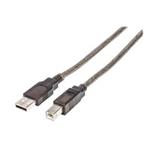 MANHATTAN Kabel USB-A na USB-B, 15m, černá 152389