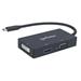 Manhattan USB-C 3.1 to HDMI / DVI /VGA M/F adapter converter 4K 1080p black 152983