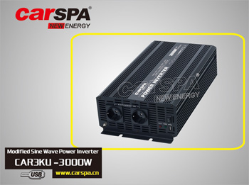 Měnič napětí Carspa CAR3KU-24 24V/230V+USB 3000W, modifikovaná sinus CAR3KU-242