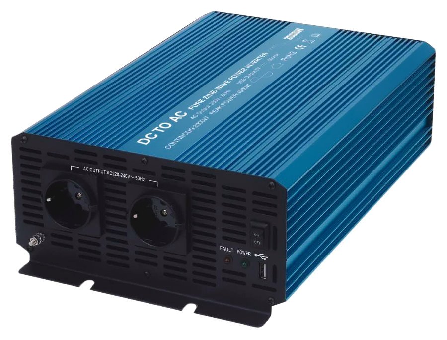 Měnič napětí Carspa P2000U-24 24V/230V+USB 2000W, čistá sinusovka P2000U-242