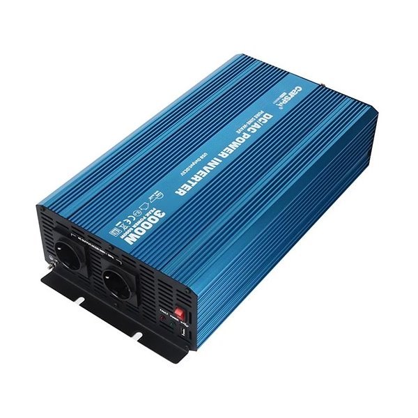 Měnič napětí Carspa P3000U-12 12V/230V+USB 3000W, čistá sinusovka P3000U-122