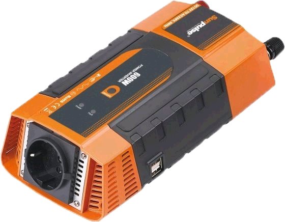 Měnič napětí Carspa PID600 12V/230V+2xUSB 600W, modifikovaná sinus, digitální display PID600-122