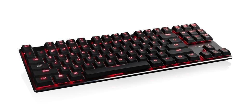 Modecom VOLCANO BLADE ultratenká drátová mechanická klávesnice (Kailh RED), červené LED podsvícení, USB, K-MC-BLADE-RED