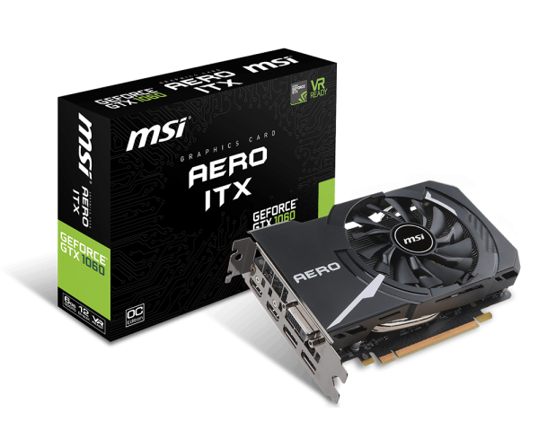 MSI GeForce GTX 1060 AERO ITX 6G, 6GB GDDR5, DP/HDMI/DVI