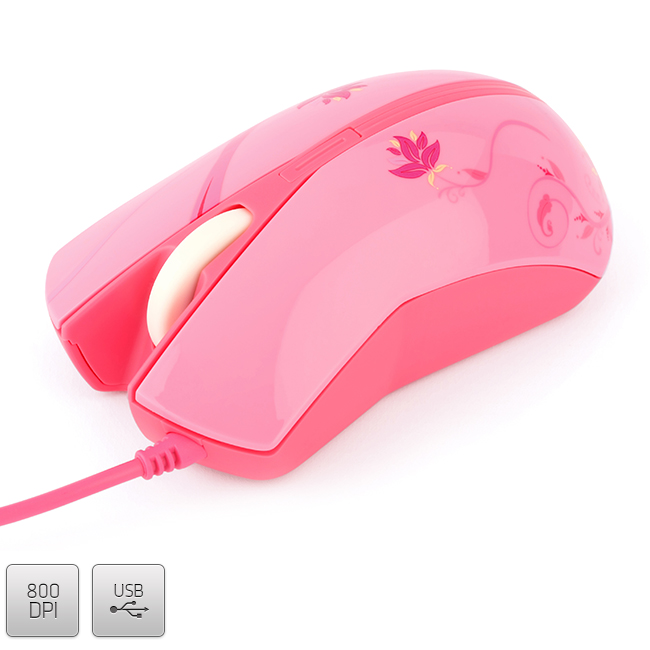 Myš Modecom Y-1 Art Pink 800 dpi USB M-MC-00Y1-ART-PINK