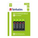 Nabíjacia batéria, AAA (HR03), 1.2V, 950 mAh, Verbatim, blister, 4-pack 49514