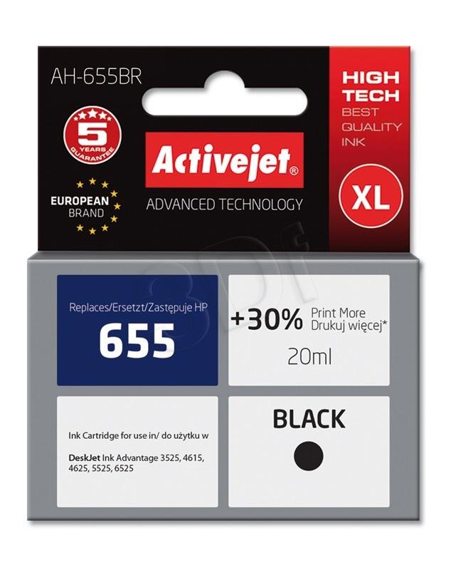 Náplň ActiveJet HP CZ109AE (no.655 XL) black 20ml AH-655BR