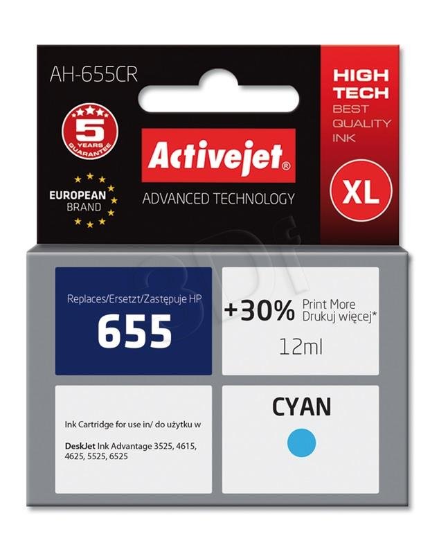 Náplň ActiveJet HP CZ110AE (no.655 XL) czan 12ml AH-655CR