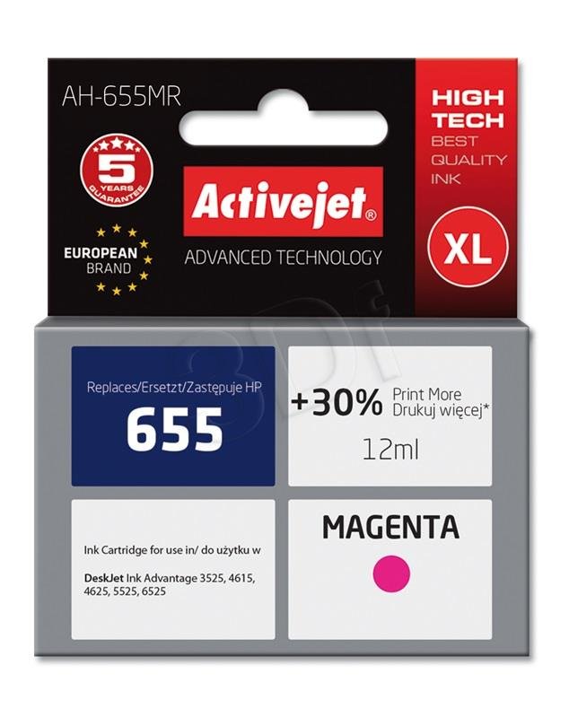 Náplň ActiveJet HP CZ111AE (no.655 XL) magenta 12ml AH-655MR