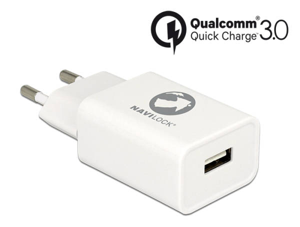 Navilock Napájecí zdroj 1 x USB typ A s Qualcomm® Quick Charge™ 3.0 černý 62969