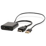 NEDIS adaptérový kabel HDMI - DisplayPort/ zástrčka HDMI - zásuvka DisplayPort/ USB napájení/ 20cm/ box/ č CCGB34300BK02