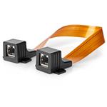 NEDIS Cat 5e UTP kabel/ RJ45 zásuvka - RJ45 zásuvka/ na okenní rámy/ vnitřní a venkovní/ plochý/ nylon/ če CCGB85901BK03