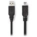 Nedis CCGP60200BK20 - USB 2.0 kabel | A Zástrčka - Hirose Mini 4-pin Zástrčka | 2 m | Černá barva