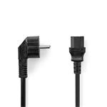 Nedis CEGL10015BK20 - Napájecí Kabel | Typ F Zástrčka | IEC-320-C13 | Úhlový | Přímý | 2 m | Černá