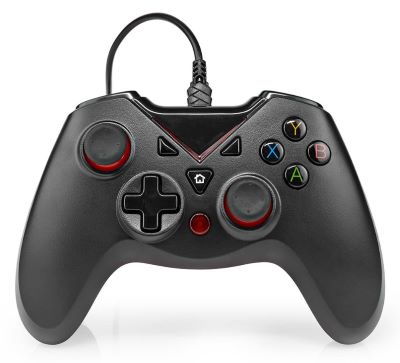 NEDIS gamepad/ USB-A/ napájení z USB/ pro PC/ počet tlačítek 12/ černý/ délka kabelu 1,60 m GGPD110BK