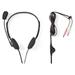 NEDIS headset CHST100BK/ drátová sluchátka + mikrofon/ 2x 3,5 mm jack/ kabel 2 m/ černý