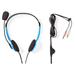 NEDIS headset CHST100BK/ drátová sluchátka + mikrofon/ 2x 3,5 mm jack/ kabel 2 m/ modrý CHST100BU