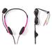 NEDIS headset CHST100BK/ drátová sluchátka + mikrofon/ 2x 3,5 mm jack/ kabel 2 m/ růžový CHST100PK