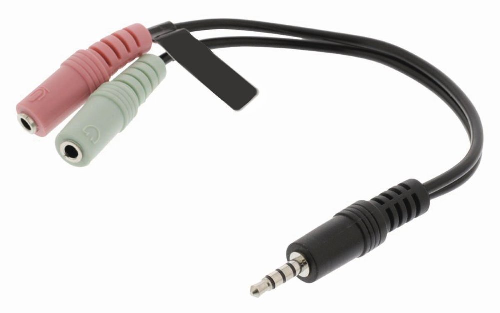 NEDIS kabel audio 3,5 mm zástrčka - 2x 3,5 mm zásuvka/ černá/ 20cm CAGP22150BK02