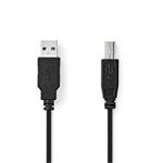 NEDIS kabel USB 2.0/ zástrčka USB-A - zástrčka USB-B/ k tiskárně apod./ černý/ bulk/ 2m