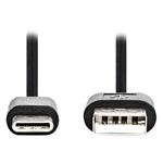 NEDIS kabel USB 2.0/ zástrčka USB-C - zástrčka USB-A/ černý/ 2m CCGL60600BK20