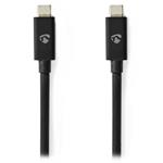 NEDIS kabel USB 4.0 Gen 3x2/ USB-C zástrčka - USB-C zástrčka/ 8K/ černý/ 2m CCGP66020BK20