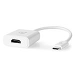 NEDIS kabel USB-C™ s adaptérem/ USB-C™ zástrčka – HDMI™ zásuvka/ bílý/ blistr/ 20cm CCGB64651WT02