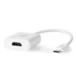 NEDIS kabel USB-C™ s adaptérem/ USB-C™ zástrčka – HDMI™ zásuvka/ bílý/ plastový sáček/ 20cm CCGP64651WT02