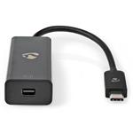 NEDIS kabelový adaptér USB 3.2 Gen 1/ USB-C zástrčka - Mini DisplayPort zásuvka/ kulatý/ černý/ 20cm CCGP64452BK02