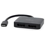 NEDIS kabelový adaptér USB-C/USB 3.2 Gen 1/ USB-C zástrčka - 2x Displayport zásuvka/ kulatý/ černý/ BOX/ 2 CCGB64375BK02